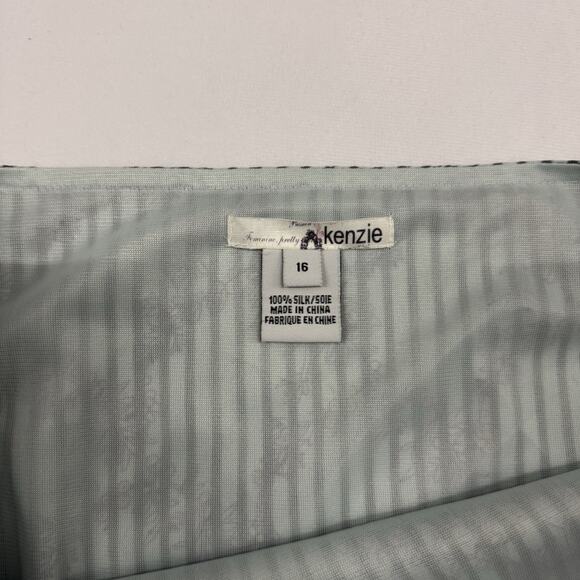 Y2K Kenzie 100% Silk Skirt Size 16 Drop Waist Pleated Floral Blue Purple Fairy - Picture 4 of 9